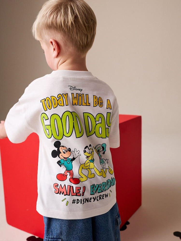 White Mickey Mouse Short Sleeve T-Shirt (3mths-8yrs) - Image 1 of 3