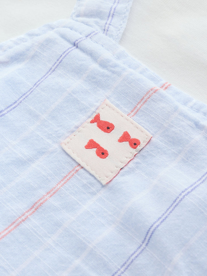 Blue Nautical Stripe Dungarees And Bodysuit Baby Set (0mths-2yrs)