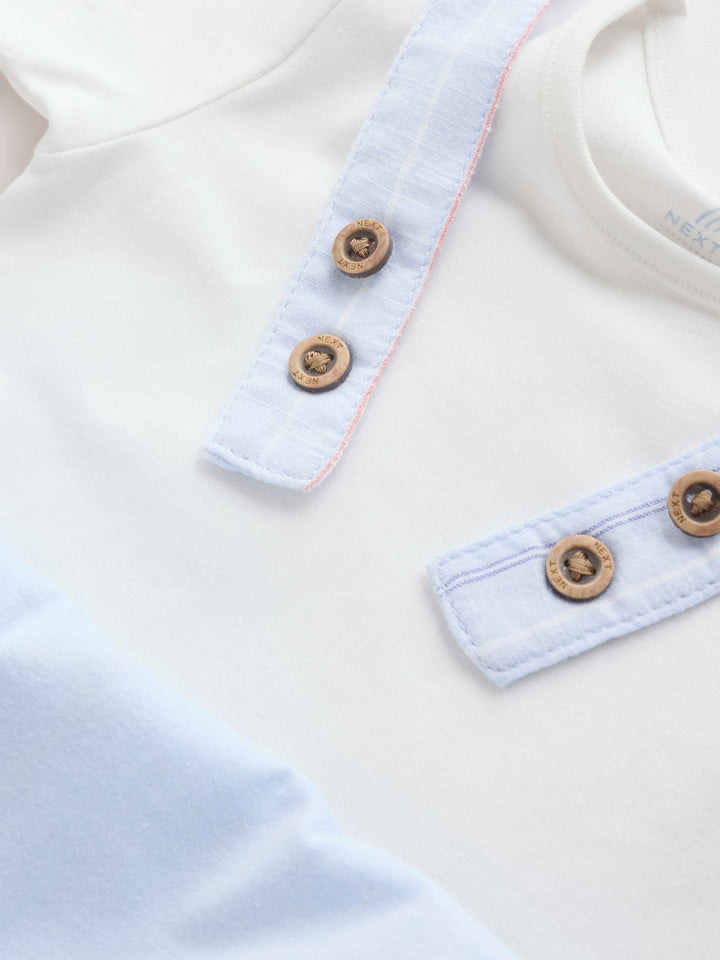 Blue Nautical Stripe Dungarees And Bodysuit Baby Set (0mths-2yrs)