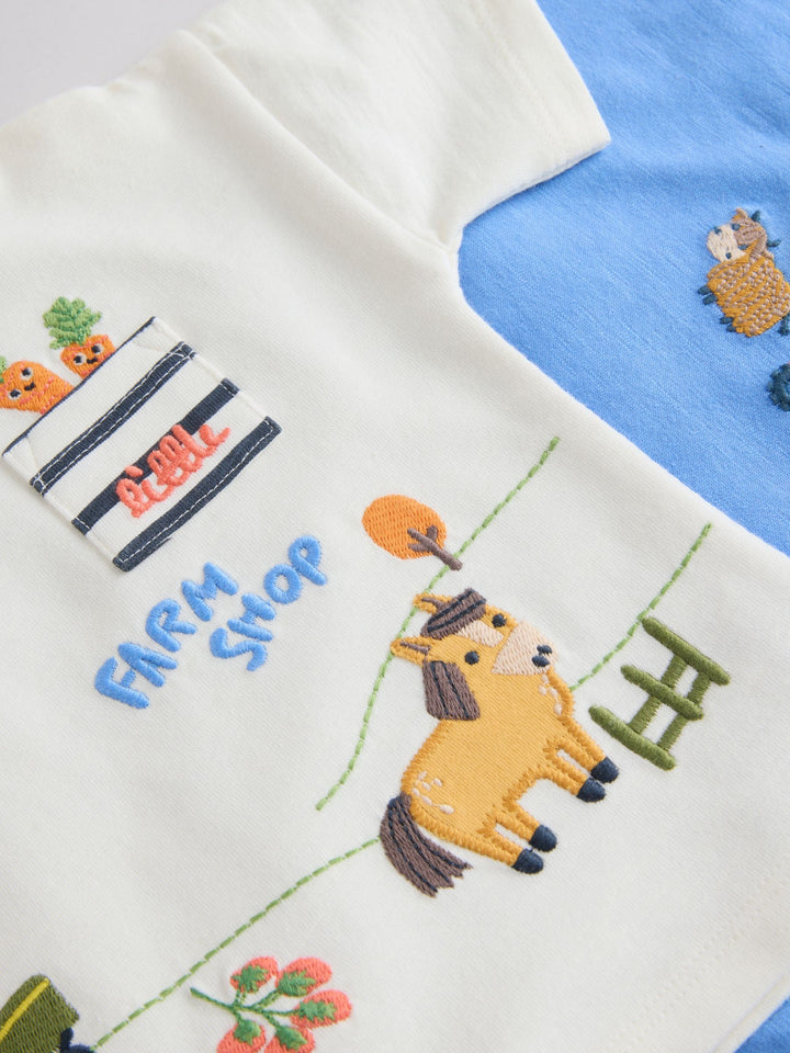 Blue/Red Homegrown Farm Tops and Shorts Baby Set 6 Piece (0mths-3yrs)