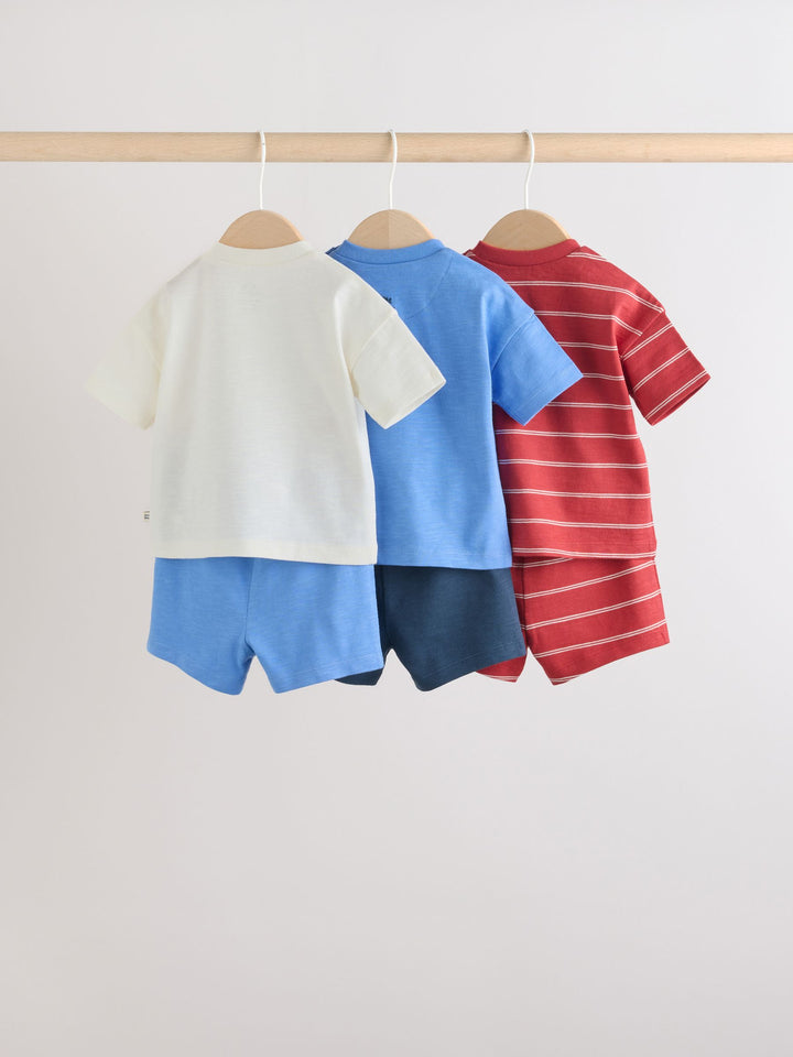 Blue/Red Homegrown Farm Tops and Shorts Baby Set 6 Piece (0mths-3yrs)