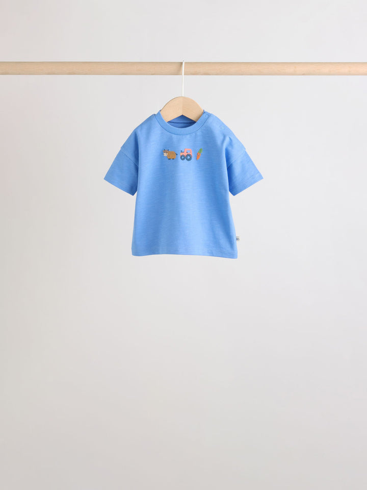 Blue/Red Homegrown Farm Tops and Shorts Baby Set 6 Piece (0mths-3yrs)