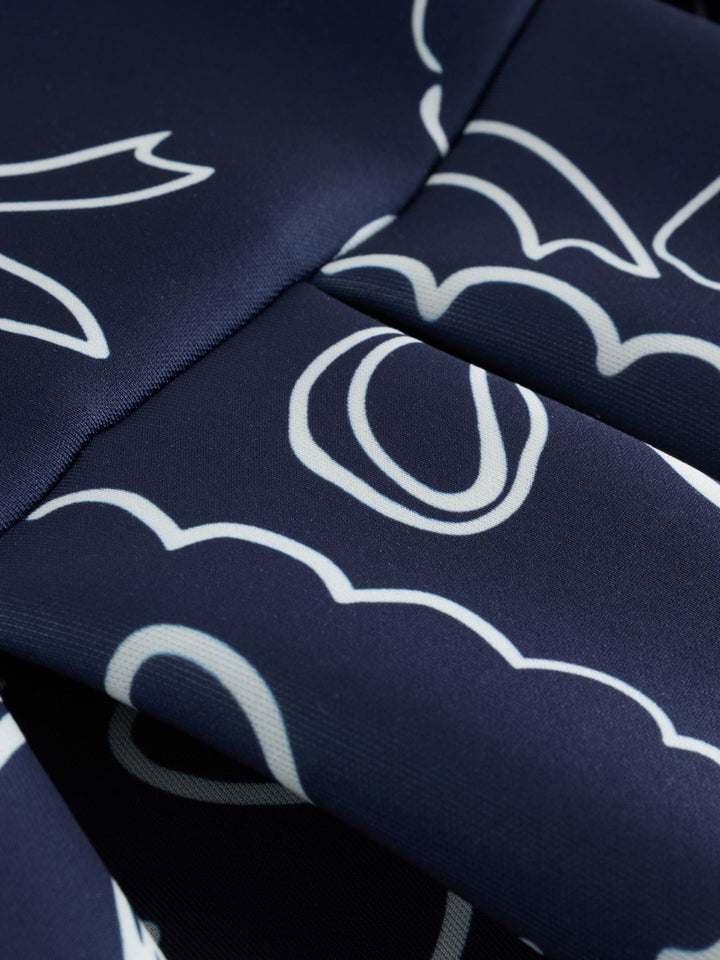 Navy Bows Scuba Occasion Dress (3mths-8yrs)