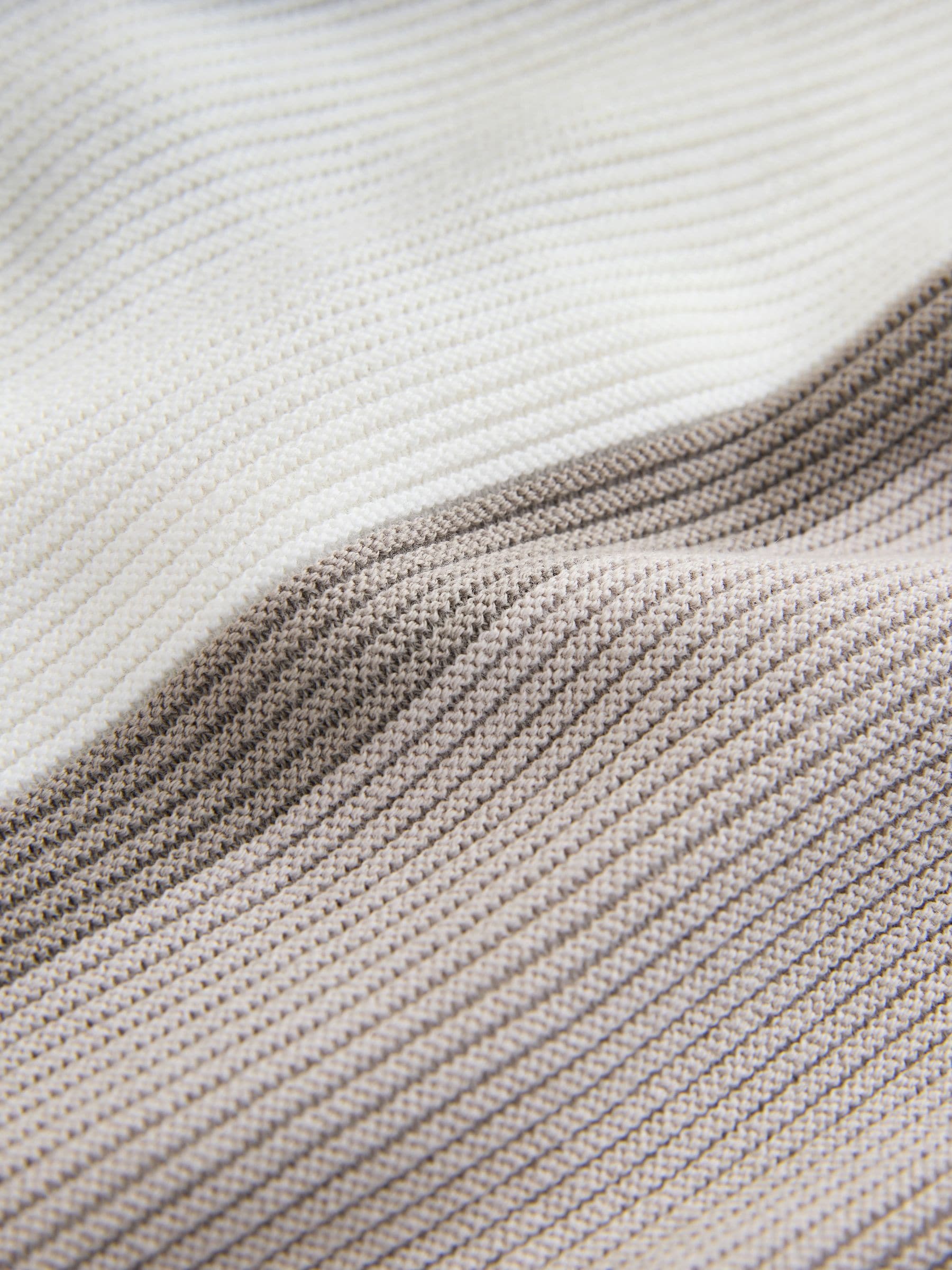 Neutral Colourblock Knitted Zip Neck Polo Shirt (3mths-7yrs)