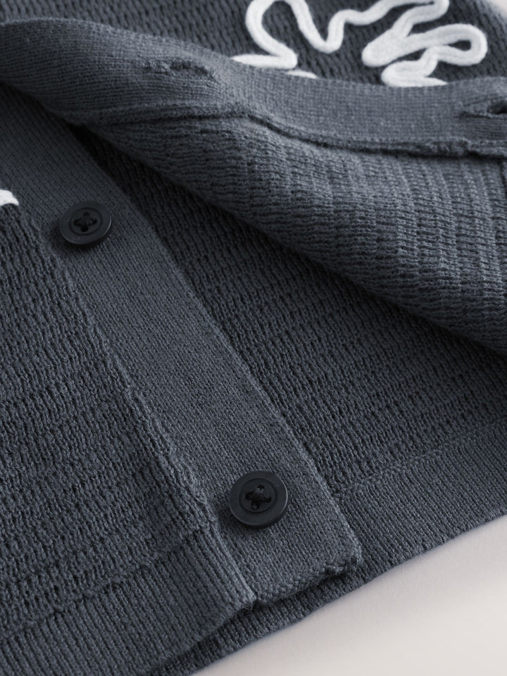 Charcoal Grey Knitted Cornelli Polo Shirt (3mths-7yrs)