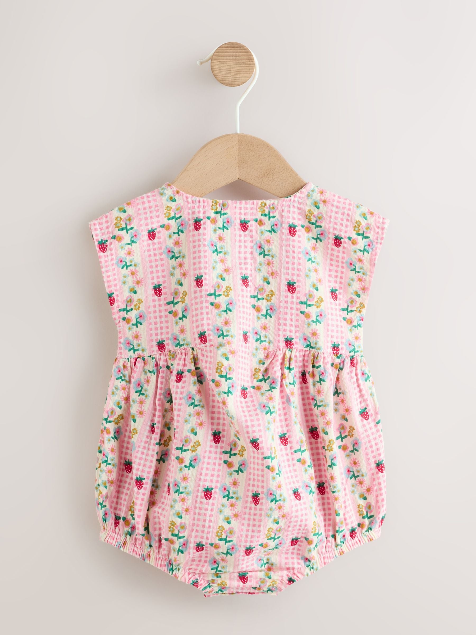 Pink Floral Bloomer Baby Romper (0mths-2yrs)