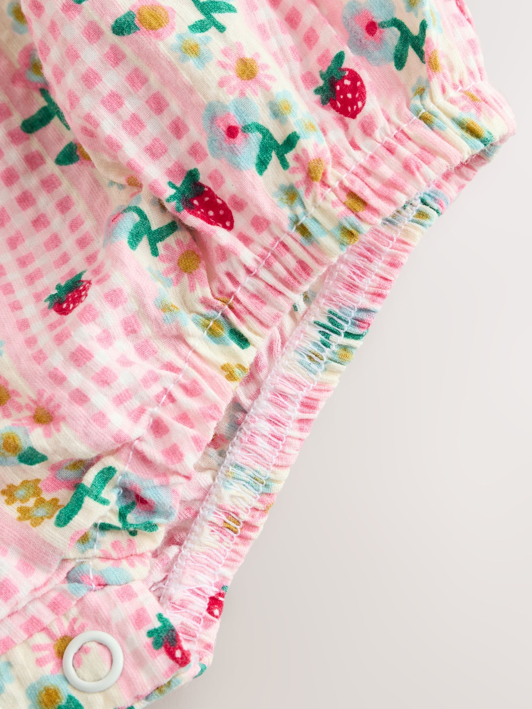 Pink Floral Bloomer Baby Romper (0mths-2yrs)