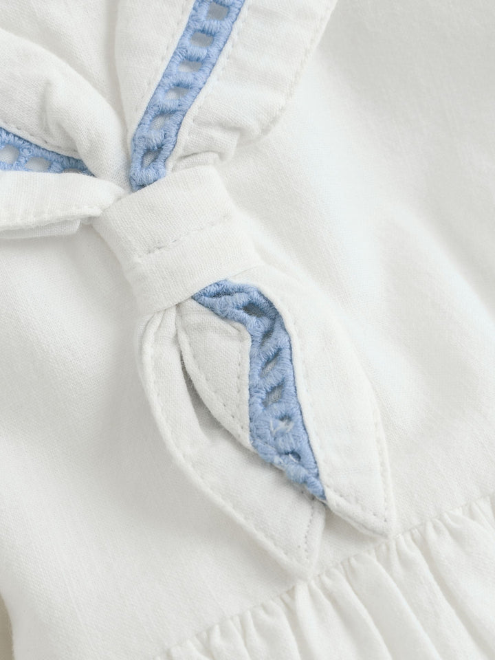 White Woven Baby Dress (0mths-2yrs)