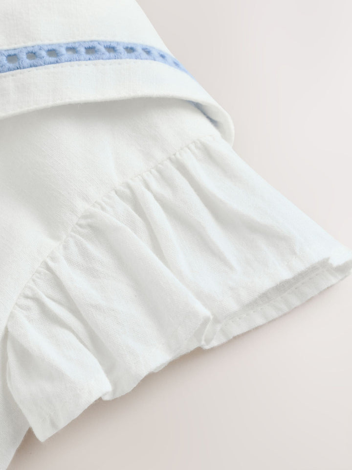 White Woven Baby Dress (0mths-2yrs)