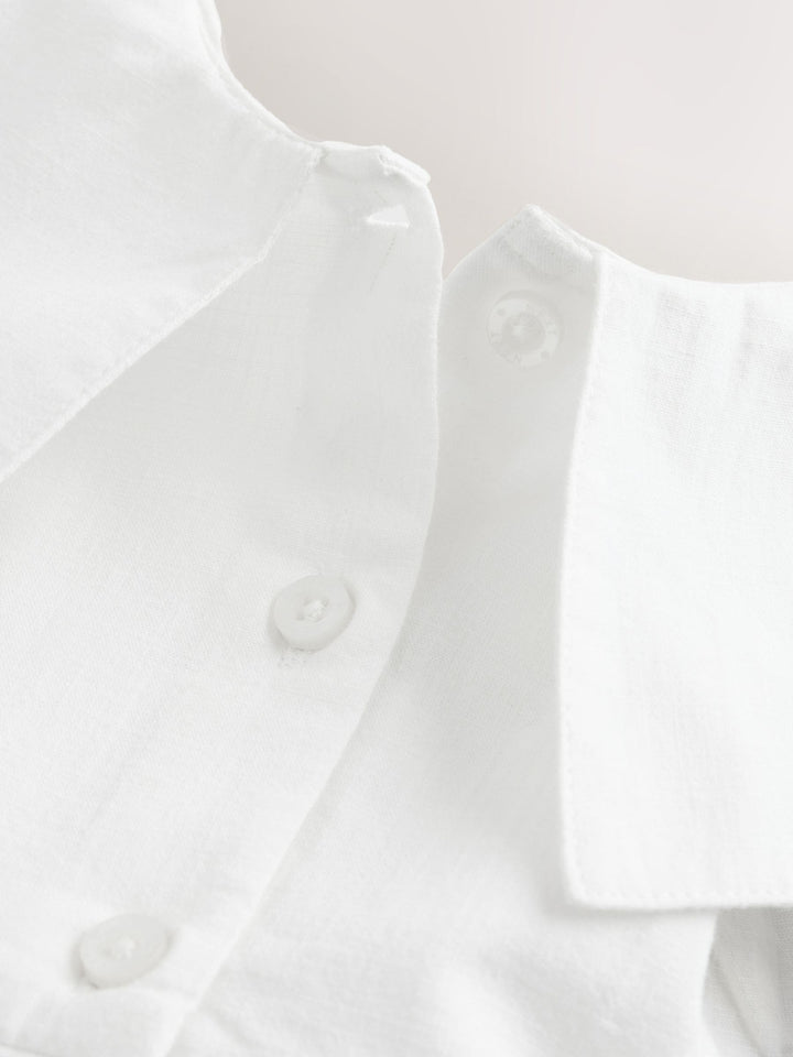 White Woven Baby Dress (0mths-2yrs)