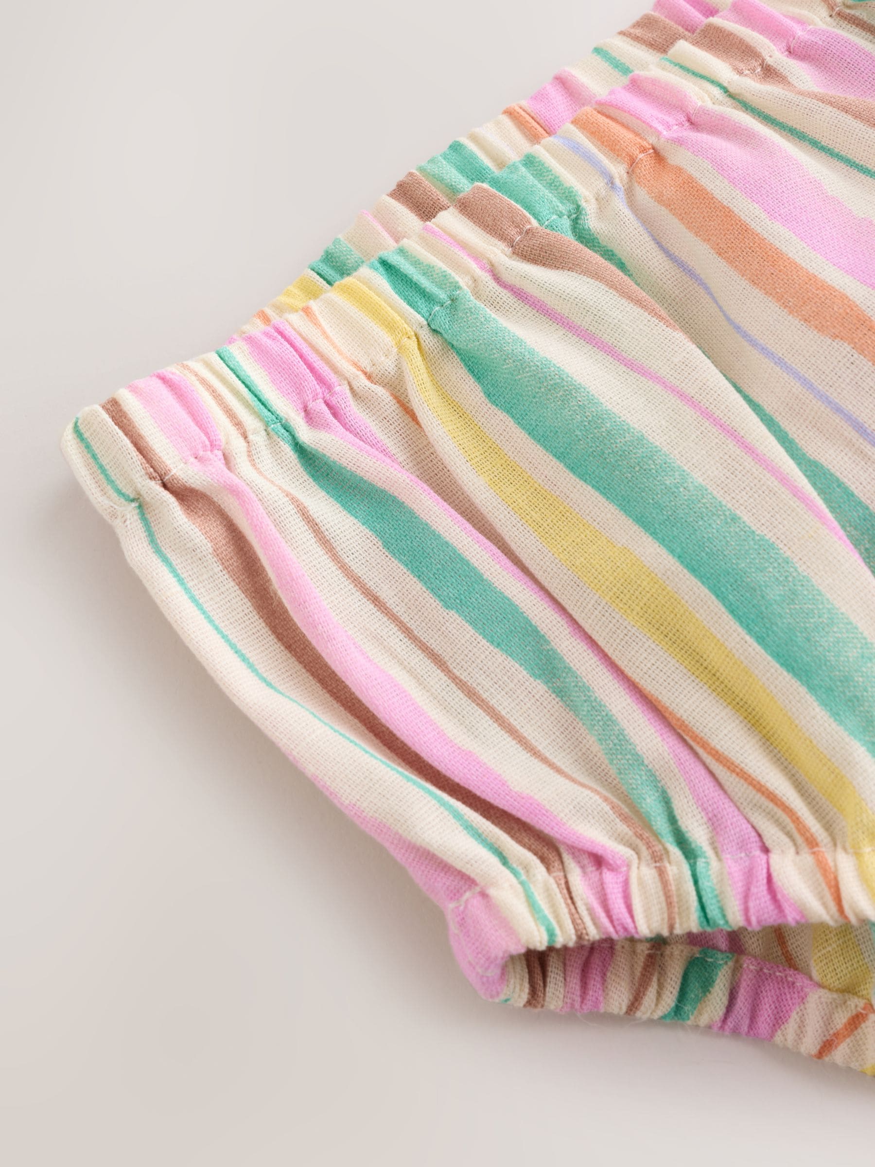 Multi Stripe Woven Baby Dress And Knickers 2 Piece Set (0mths-2yrs)