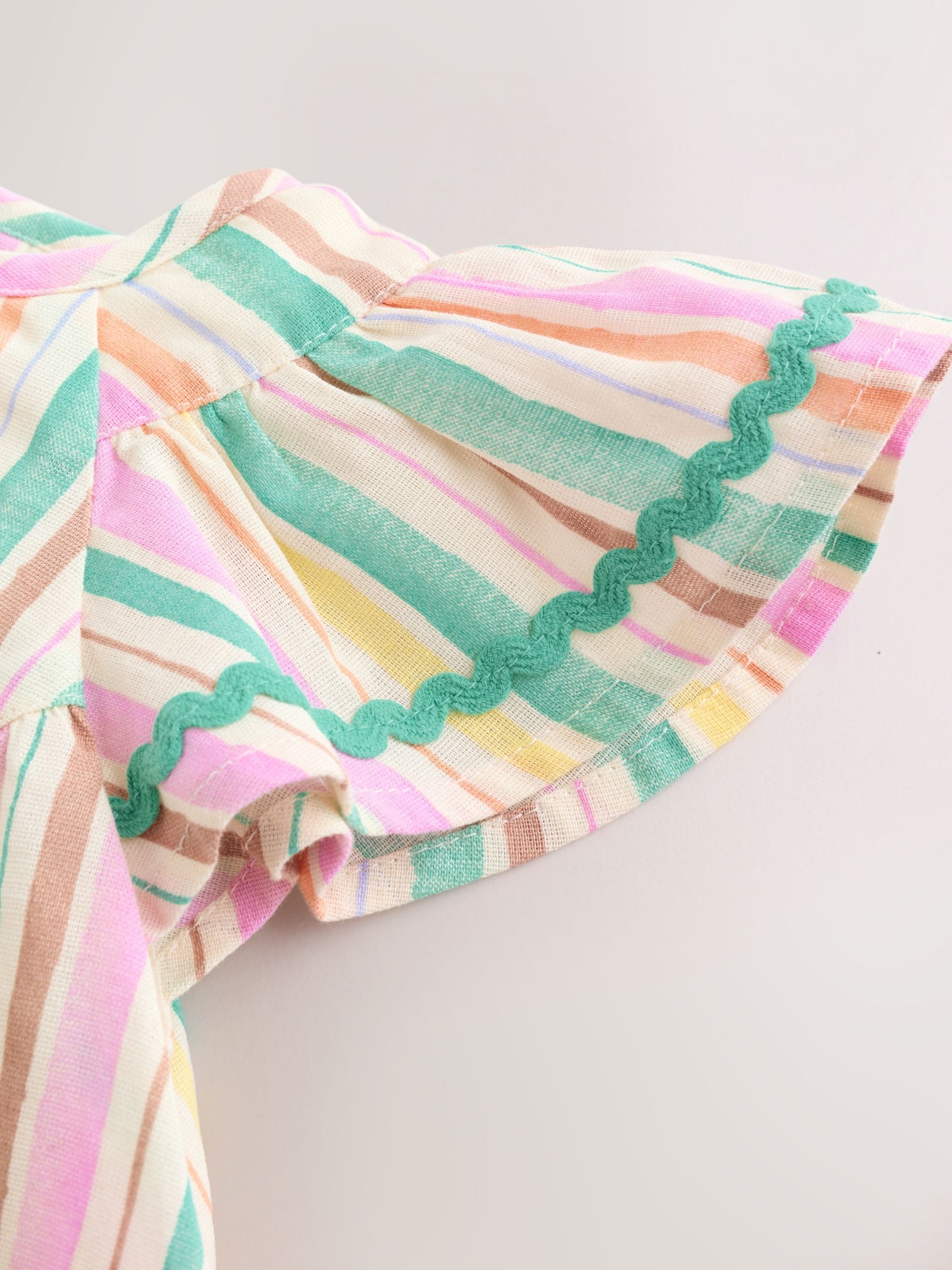Multi Stripe Woven Baby Dress And Knickers 2 Piece Set (0mths-2yrs)