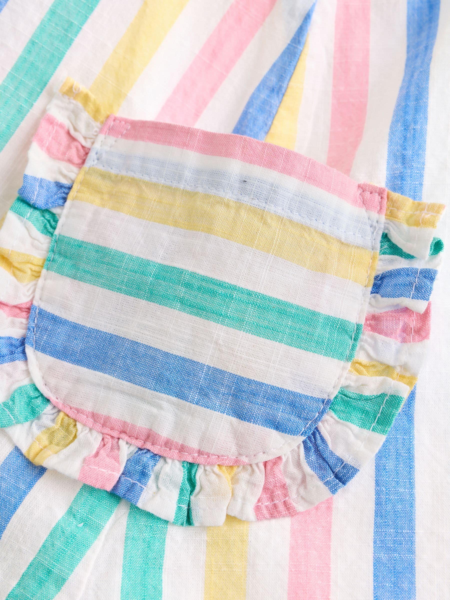 Multi Stripe Baby Pinafore And Short Sleeve Bodysuit 2 Piece Set (0mths-2yrs)