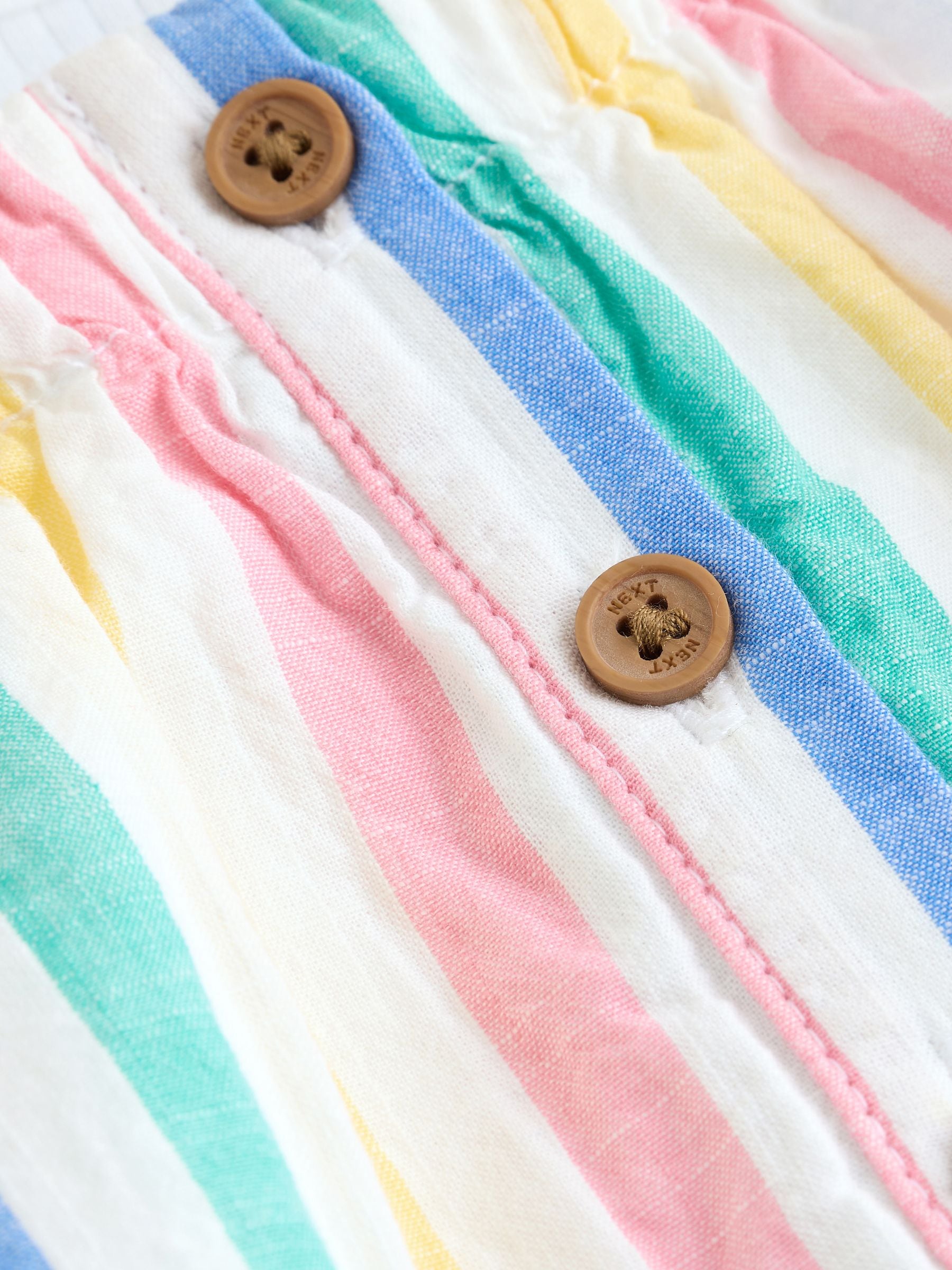 Multi Stripe Baby Pinafore And Short Sleeve Bodysuit 2 Piece Set (0mths-2yrs)