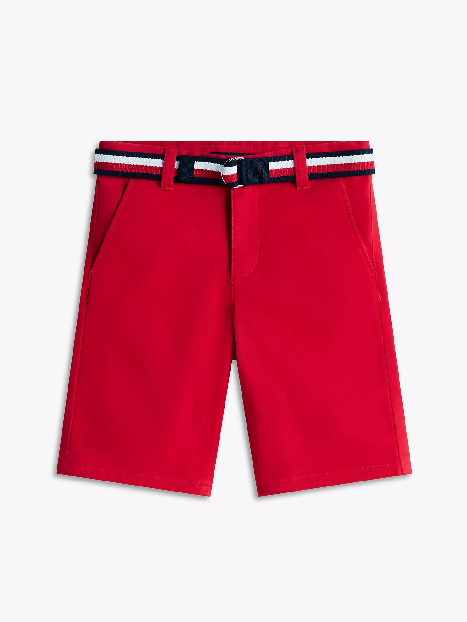Tommy Hilfiger Boys Classic Red Belted Chino Shorts for Kids
