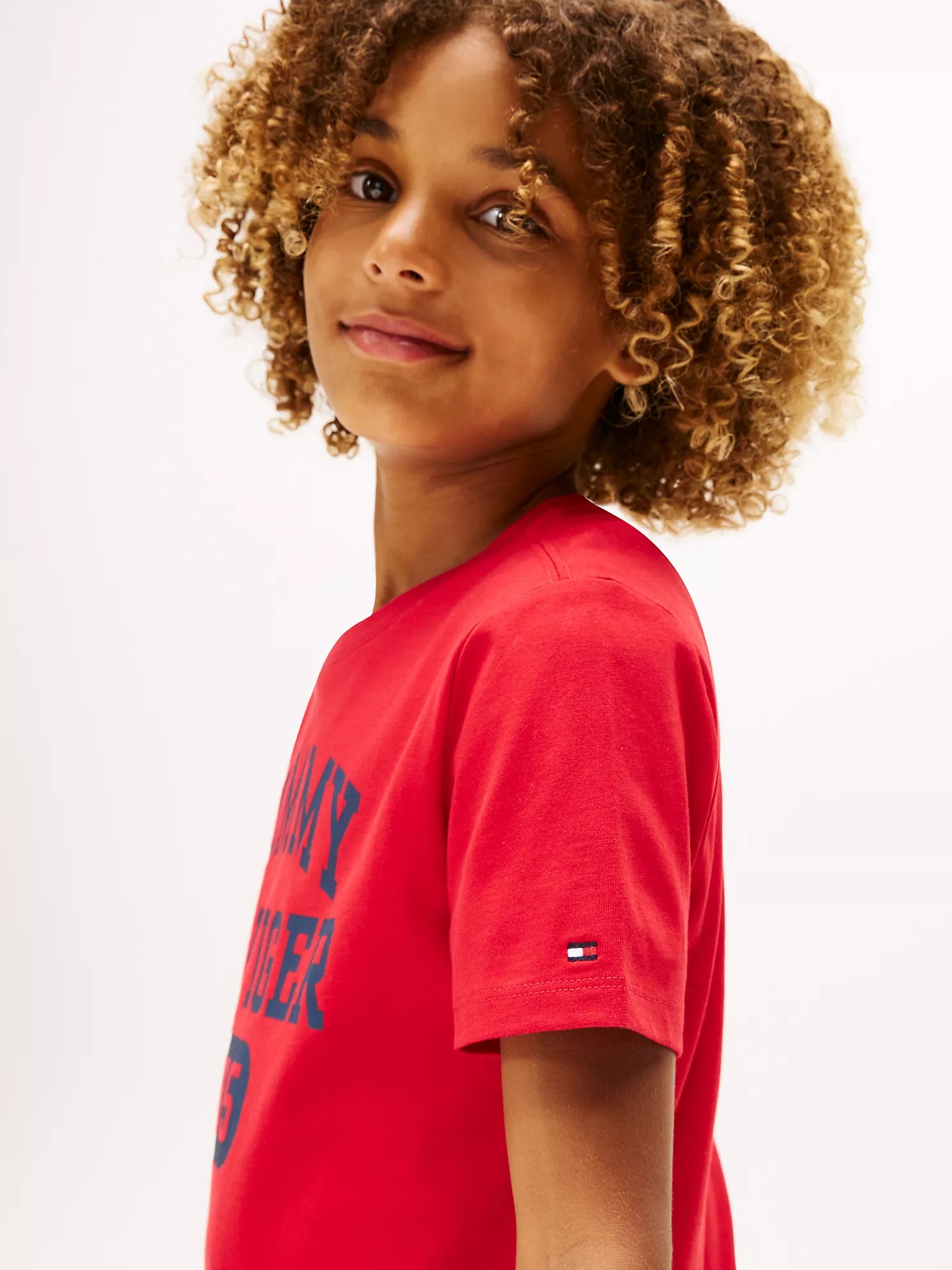 Tommy Hilfiger Boys Varsity Logo Regenerative Cotton T-Shirt
