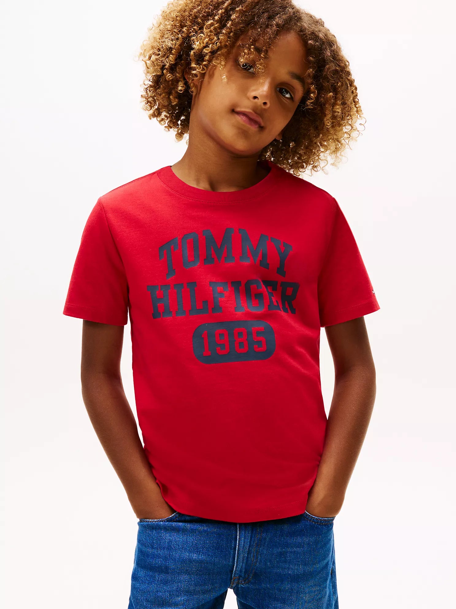 Tommy Hilfiger Boys Varsity Logo Regenerative Cotton T-Shirt