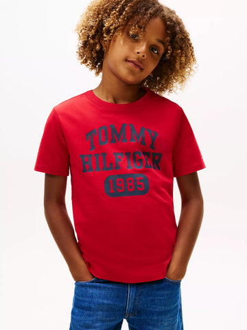 Tommy Hilfiger Boys Varsity Logo Regenerative Cotton T-Shirt