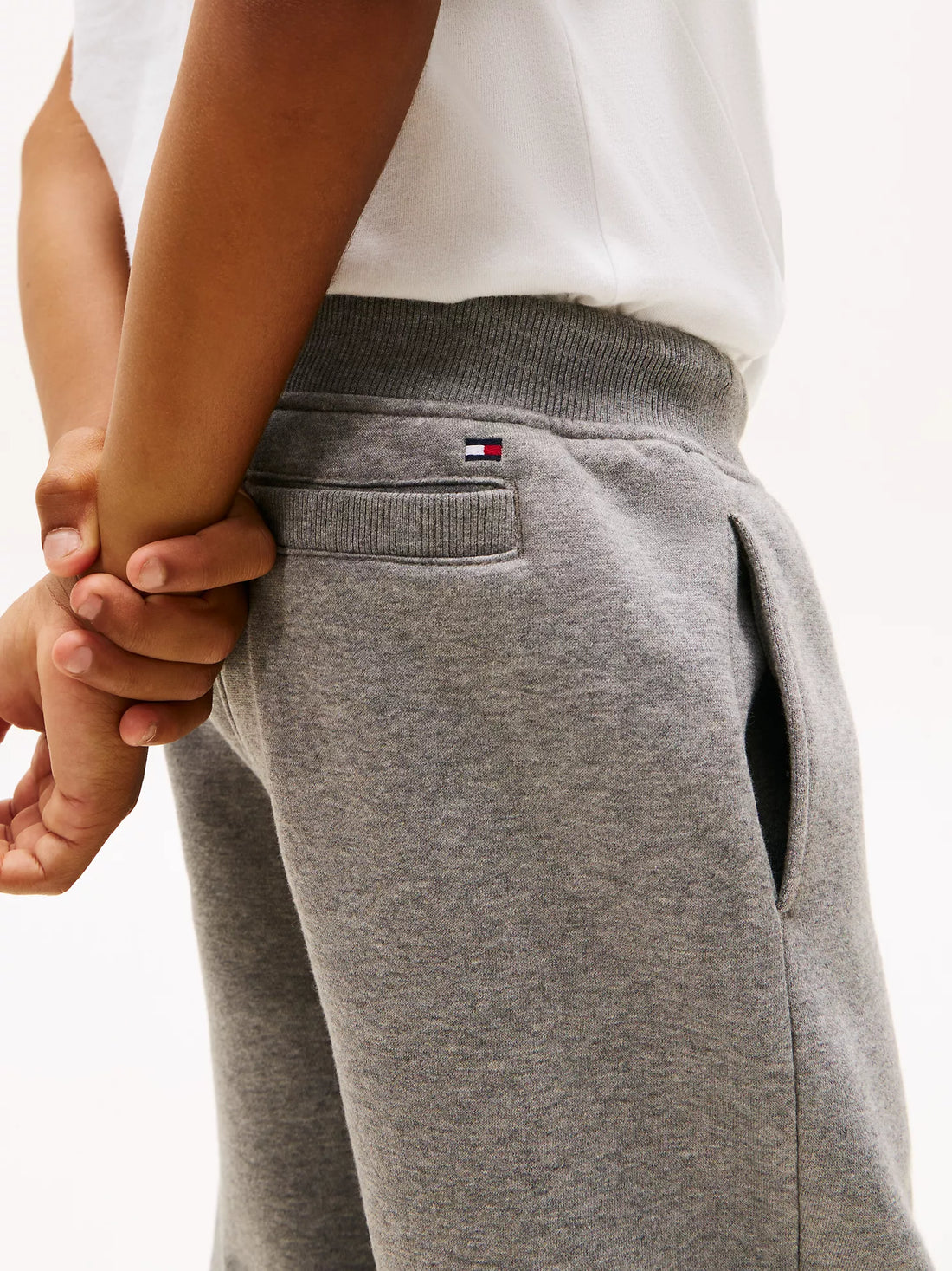 Tommy Hilfiger Boys Logo Sweatshort Comfortable Grey Cotton Drawstring Shorts