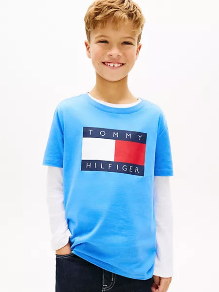 Boys Kids' Tommy Flag Logo T-Shirt Tommy Hilfiger