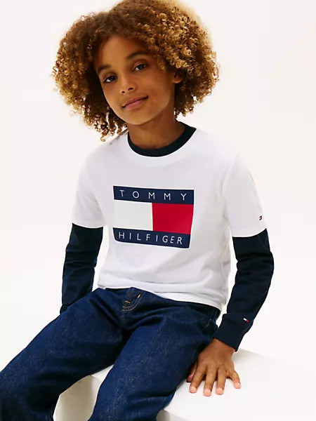 Boys Kids' Tommy Flag Logo T-Shirt Tommy Hilfiger