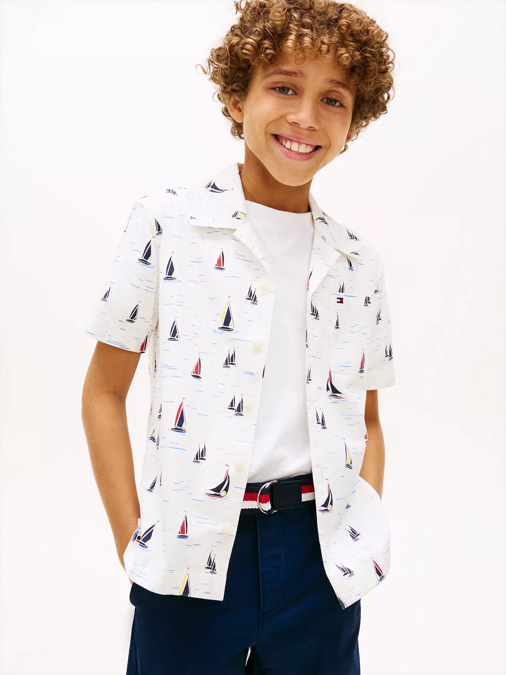 Kids' Allover Sailing Stretch Shirt