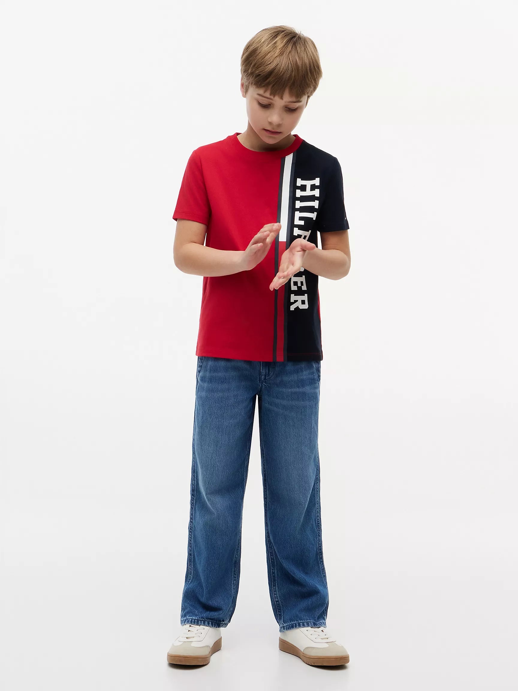 Kids' Vertical Colorblock Logo T-Shirt