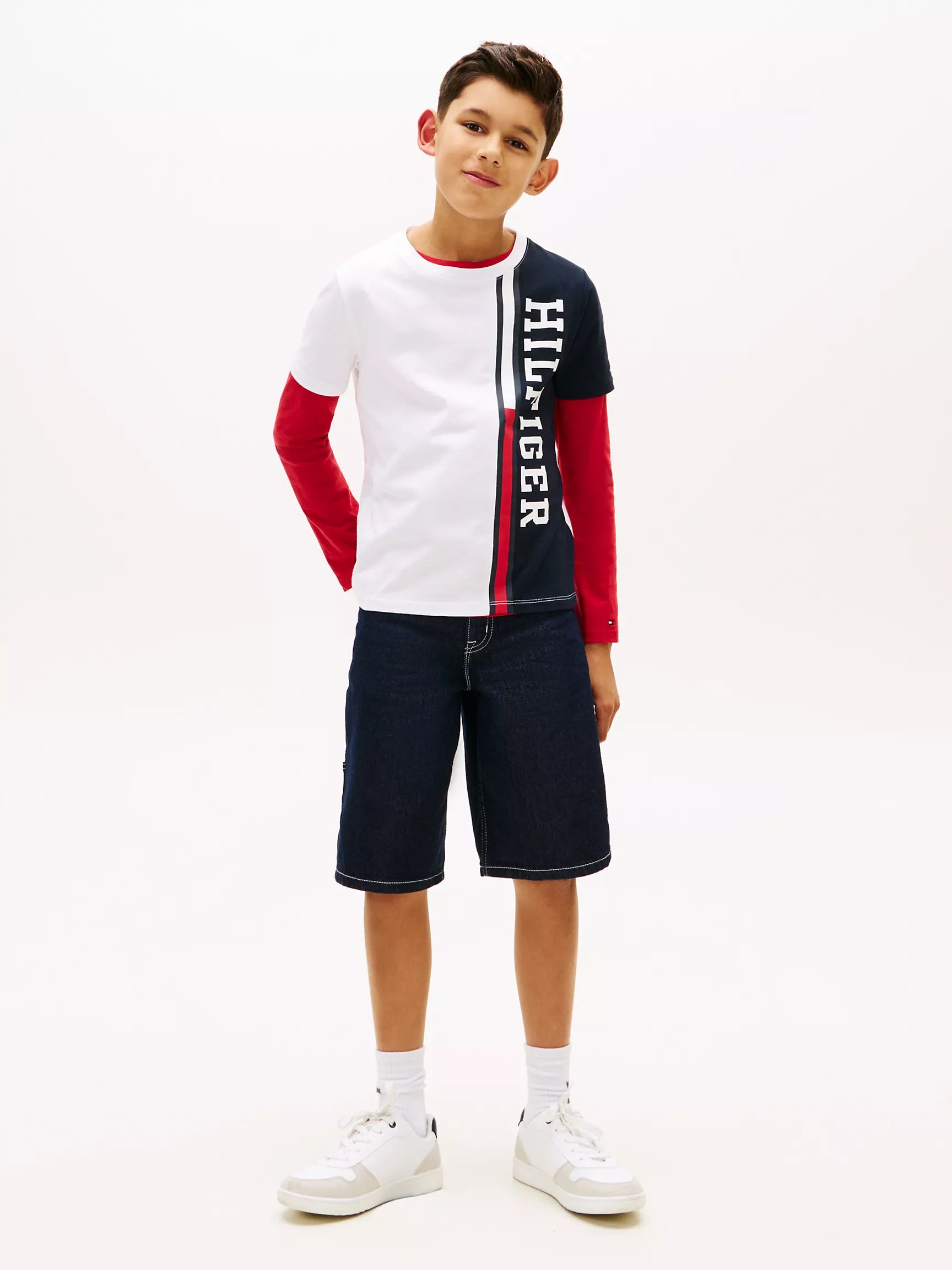Kids' Vertical Colorblock Logo T-Shirt