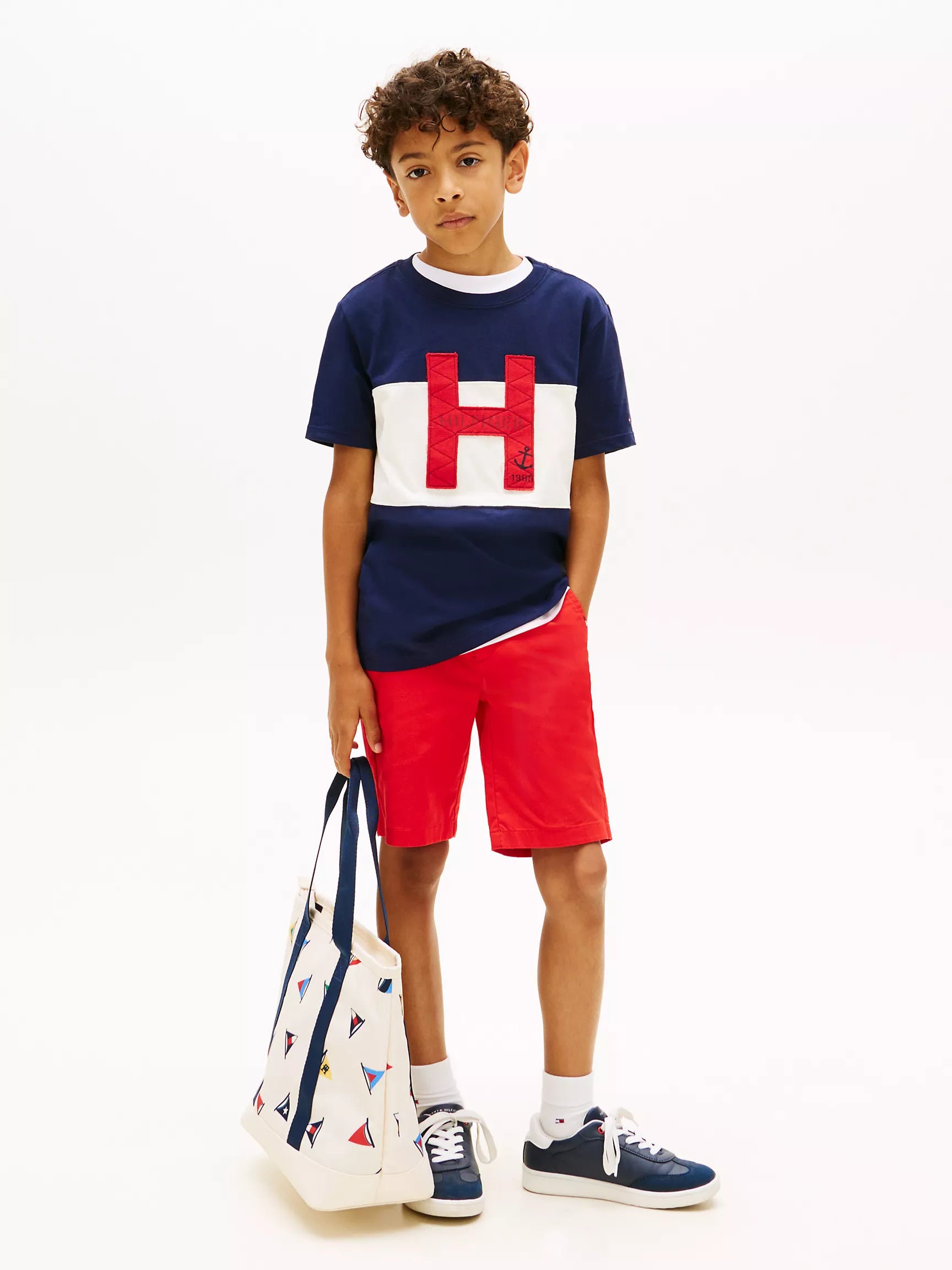 Nautical H Logo Colorblock T-Shirt Sz 16