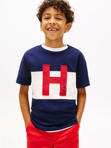 Nautical H Logo Colorblock T-Shirt Sz 16
