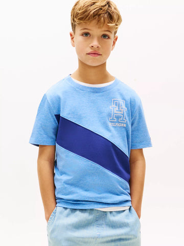 Kids' Monogram Banner Stripe T-Shirt