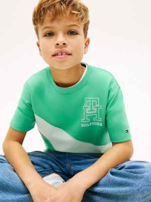 Kids' Monogram Banner Stripe T-Shirt