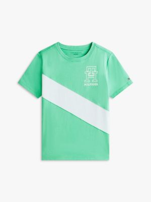 Kids' Monogram Banner Stripe T-Shirt