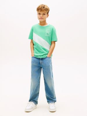 Kids' Monogram Banner Stripe T-Shirt