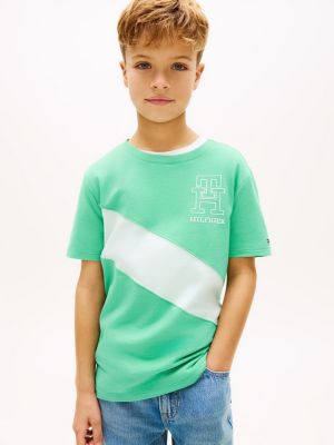 Kids' Monogram Banner Stripe T-Shirt