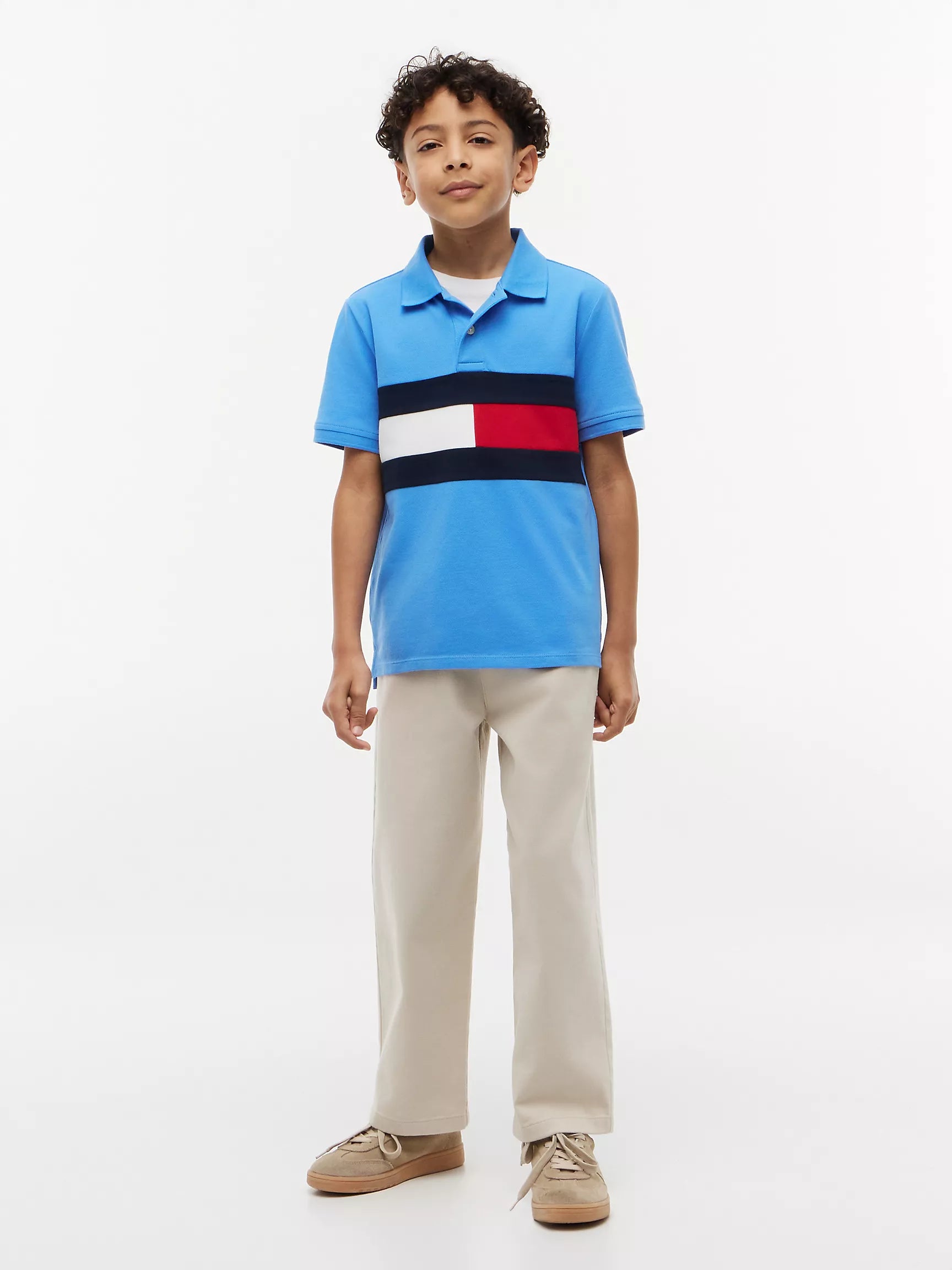 Kids' Colorblock Flag Stretch Polo