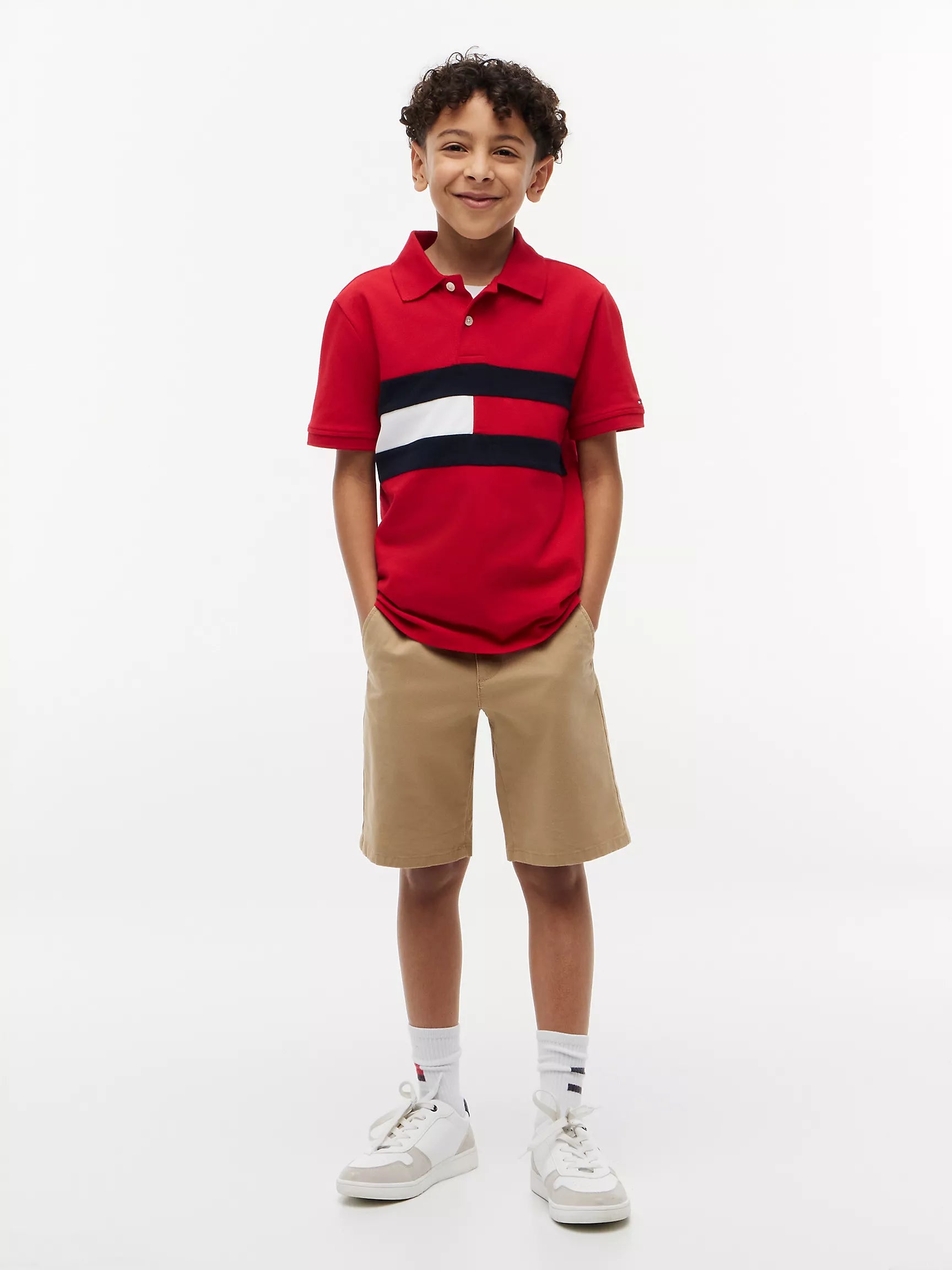 Kids' Colorblock Flag Stretch Polo