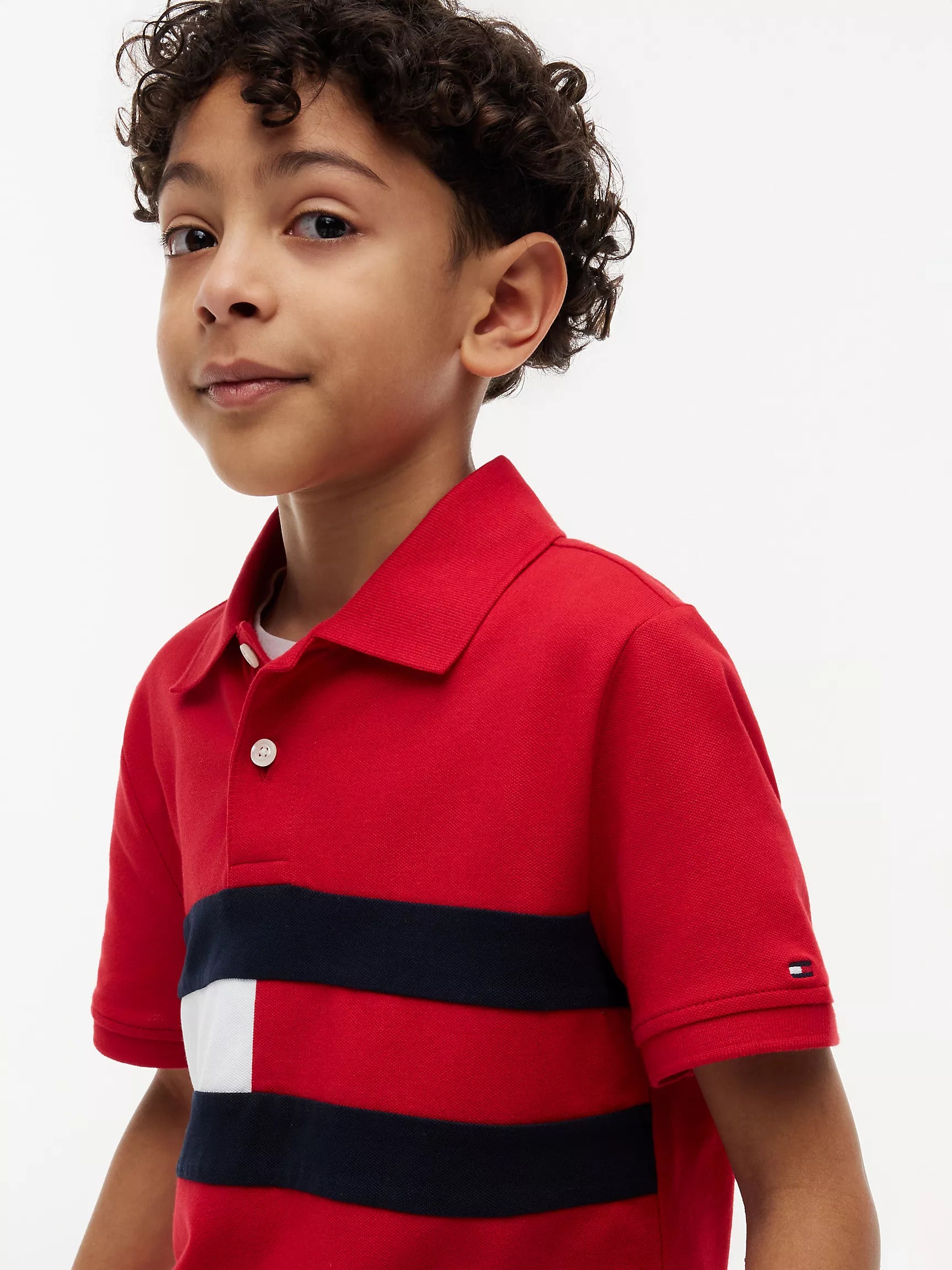 Kids' Colorblock Flag Stretch Polo