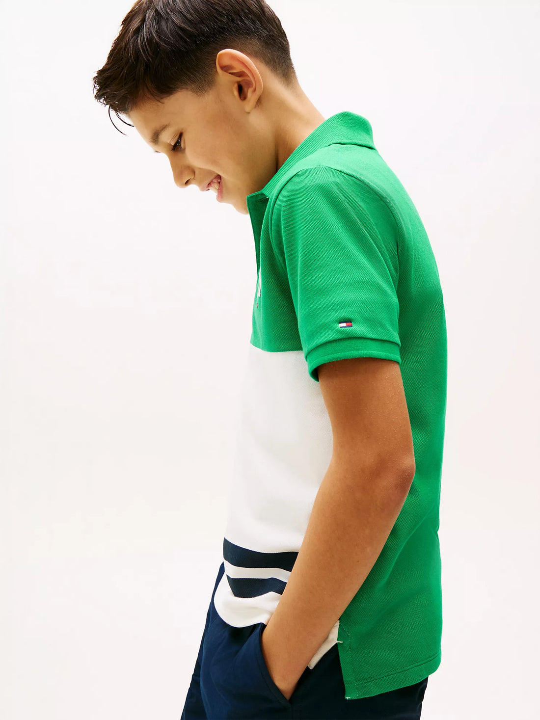 Colorblock Logo Polo Shirt Sz 6-7