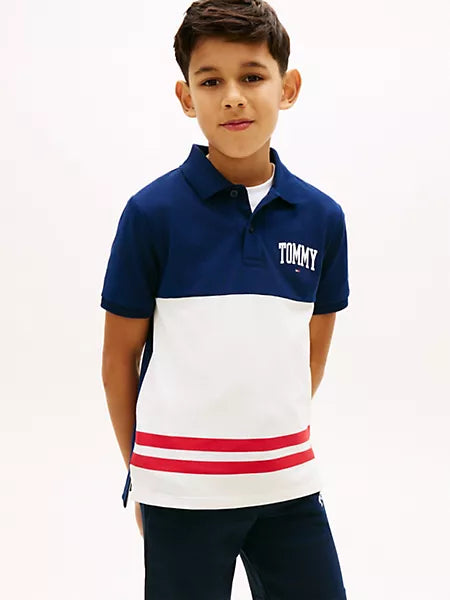 Boys Kids' Tommy Logo Colorblock Stretch Polo Tommy Hilfiger
