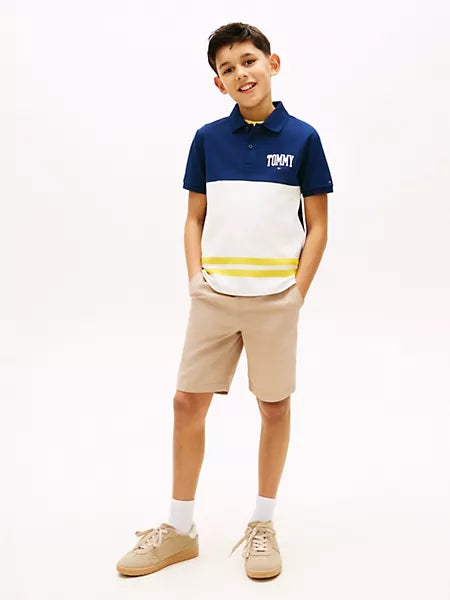 Boys Kids' Tommy Logo Colorblock Stretch Polo Tommy Hilfiger