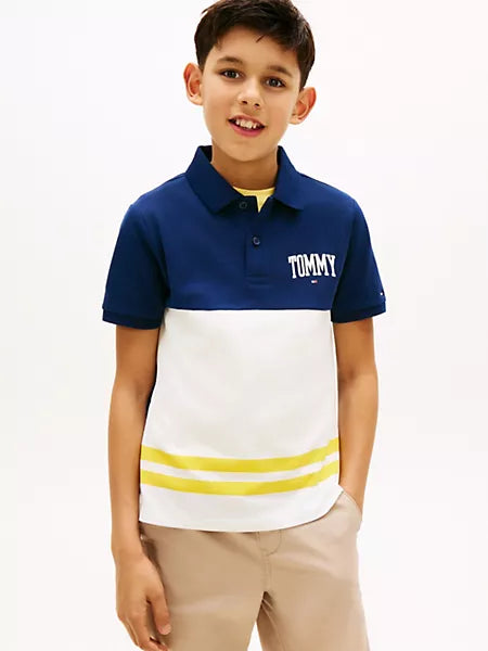 Boys Kids' Tommy Logo Colorblock Stretch Polo Tommy Hilfiger