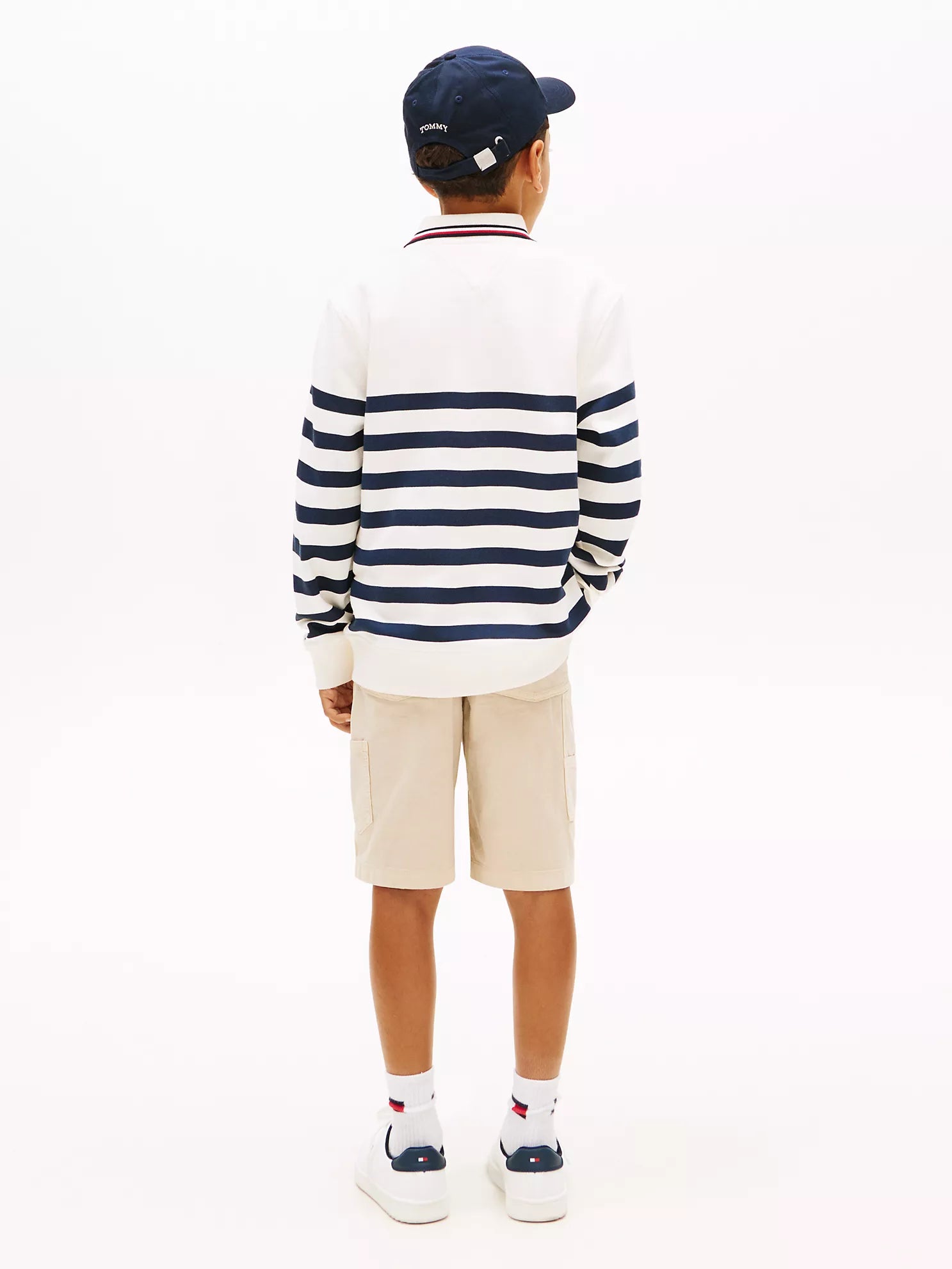 Nautical Stripe Polo Sweatshirt Sz 12-14