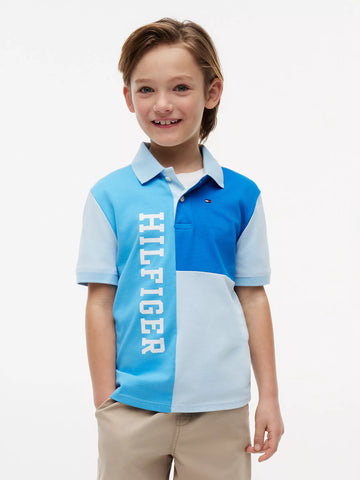 Kids' Colorblock Logo Stretch Polo