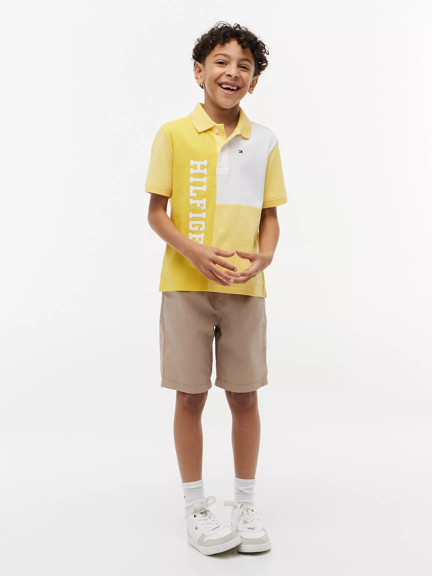 Kids' Colorblock Logo Stretch Polo
