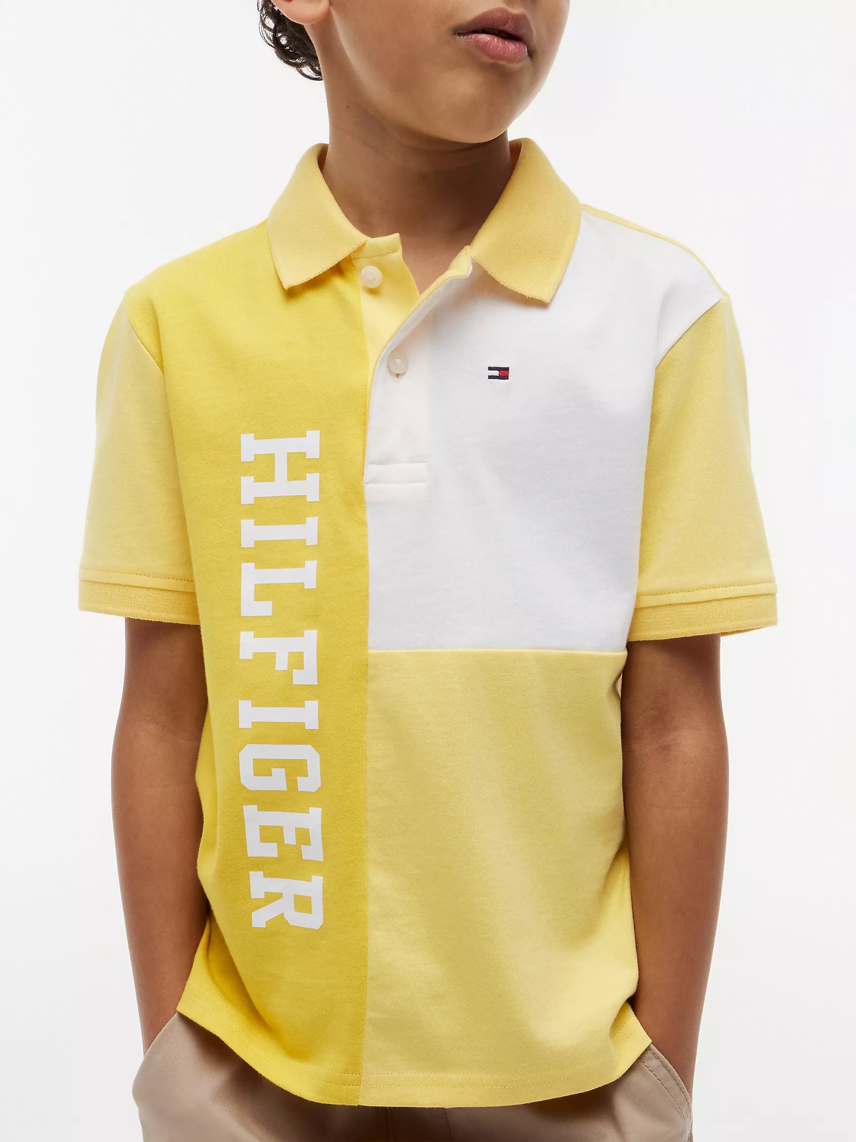 Kids' Colorblock Logo Stretch Polo