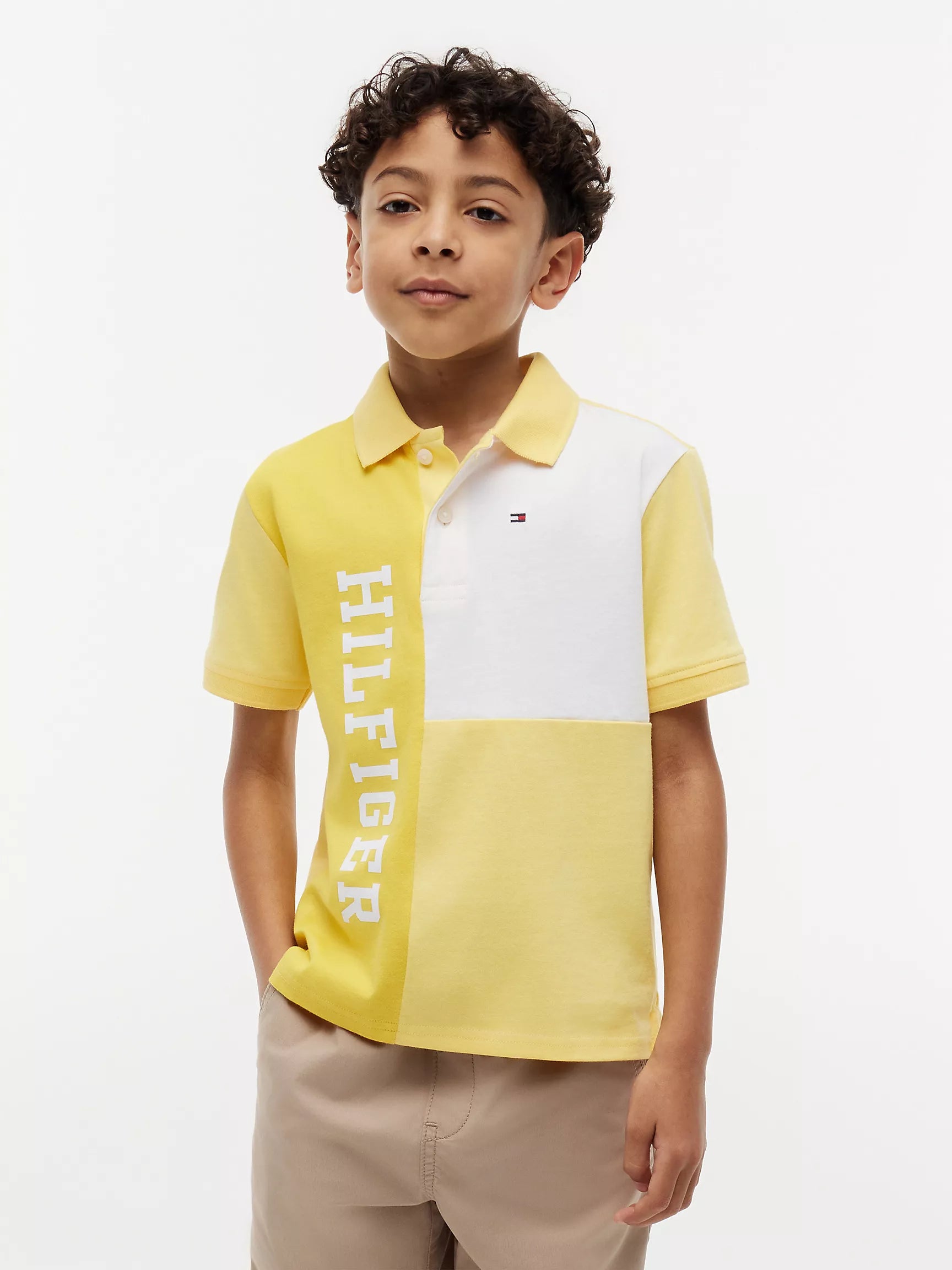 Kids' Colorblock Logo Stretch Polo
