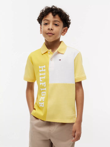 Kids' Colorblock Logo Stretch Polo