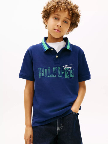 Kids' Hilfiger Logo Stretch Polo Sz 16