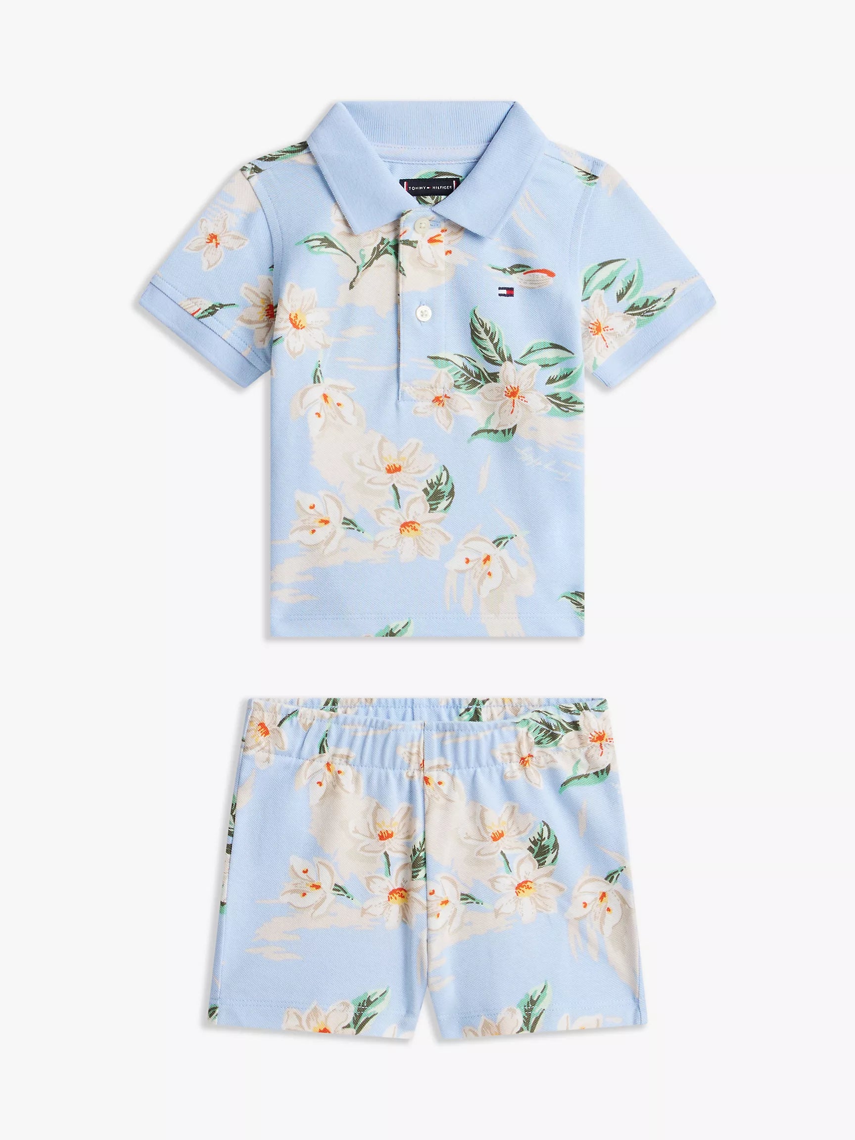 Babies' Tropical Print Polo & Short Set